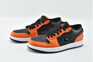 Air Jordan 1 Low SE Black Orange CK3022 008 Womens And Mens Shoes  